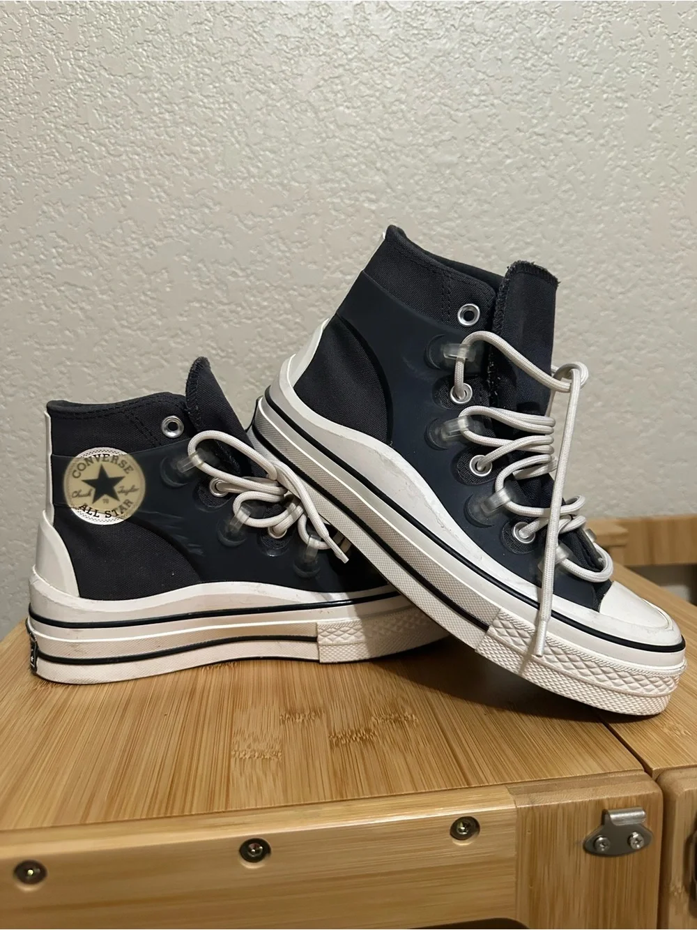 Converse Black & White Platform Chuck Taylor High Top Sneakers
